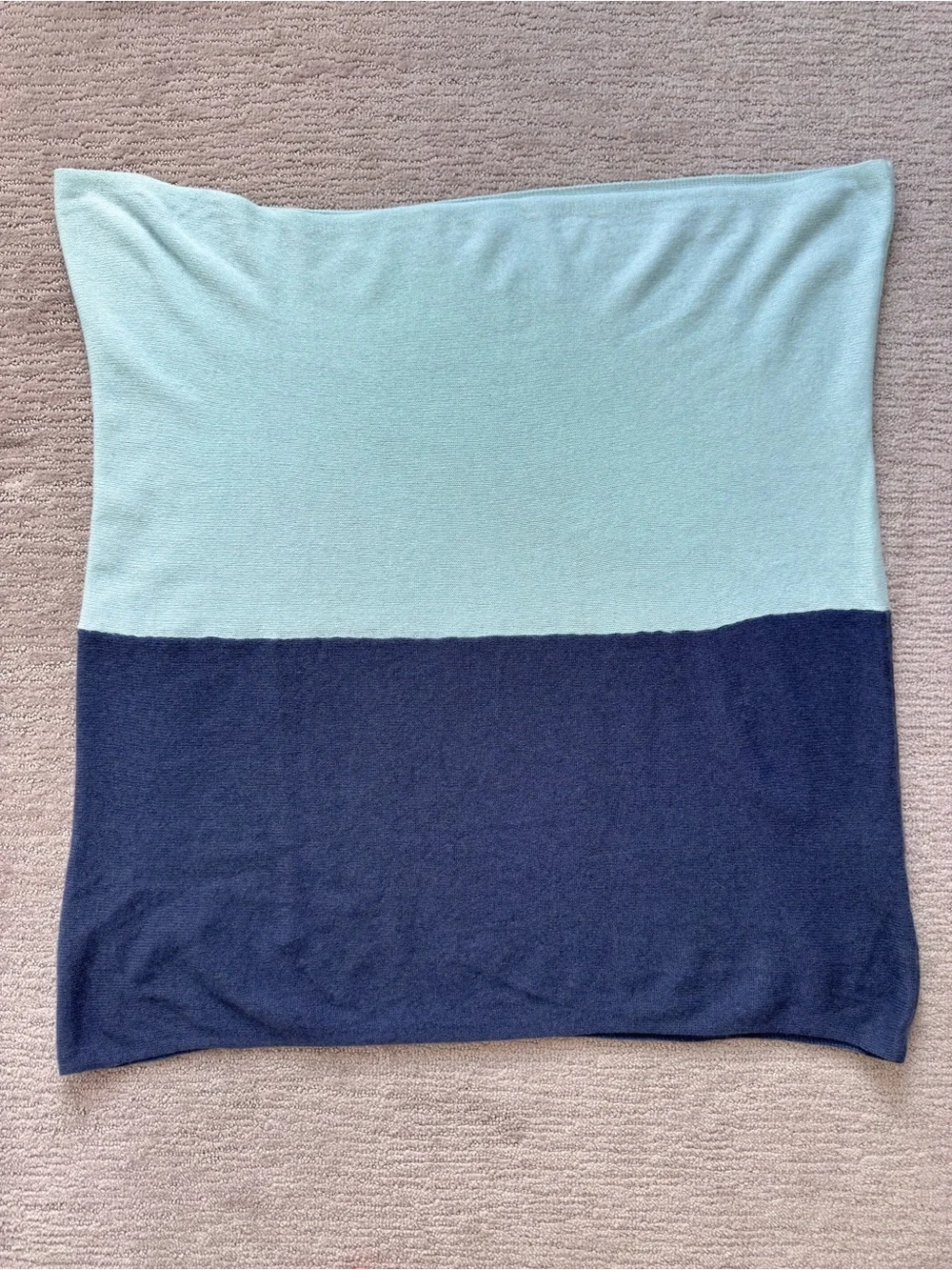 Cullen 100% Cashmere Infinity Loop Scarf Blue Colorblock Cowl Wrap One Size